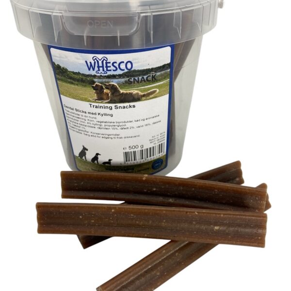 Whesco Dental sticks i bøtte Kylling 500 gr.